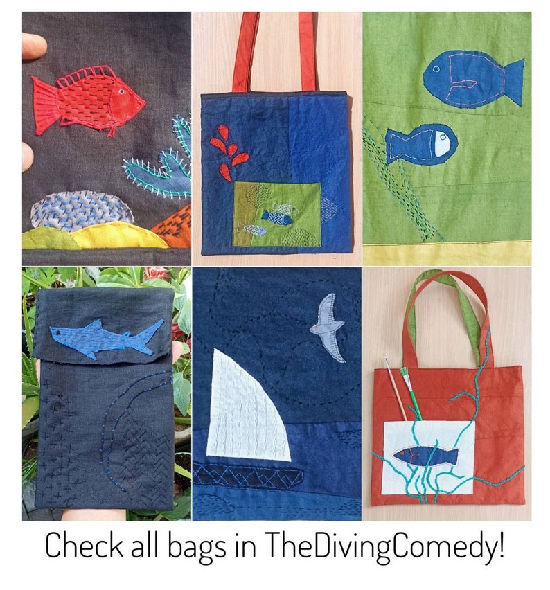 Cute fish pouch, goldfish bag, koi bag, kinchaku, drawstring pouch, carp bag, halibut, flatfish, kimono bag, cable pouch, multipurpose bag image 6