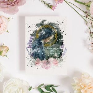 Heilige Maria bid voor ons gebedskaart formaat afdrukbare afbeelding, katholieke muurkunst, katholieke ansichtkaarten, Marian Art Print door BenedictaBoutique