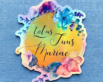 Totus Tuus Sticker Katholieke Marian Vinyl Decal Laptop Waterfles Sticker Gezegende Moeder Cadeau Katholieke Kous Stuffer Katholieke Vrouwen Cadeau