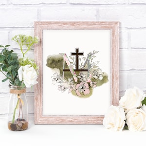 Marian Cross Printable Image, Catholic Illustration Art, Marian Devotion Wall Art by BenedictaBoutique