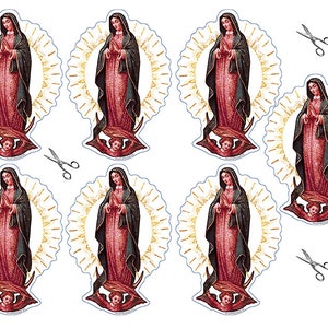 Our Lady of Guadalupe Catholic Printable Sticker Sheet, Decals for Planners, Journaling, Scrapbooking, Saint Stickers, Catholic Gift Ideas