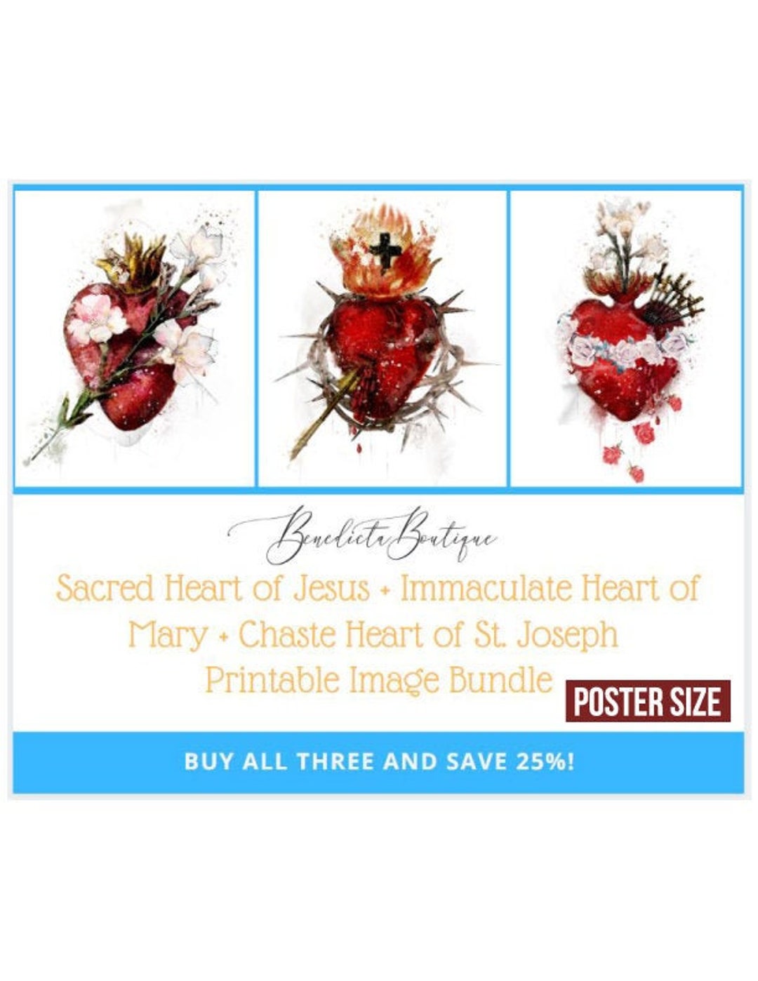 Sacred Heart of Jesus, Immaculate Heart of Mary and Chaste Heart