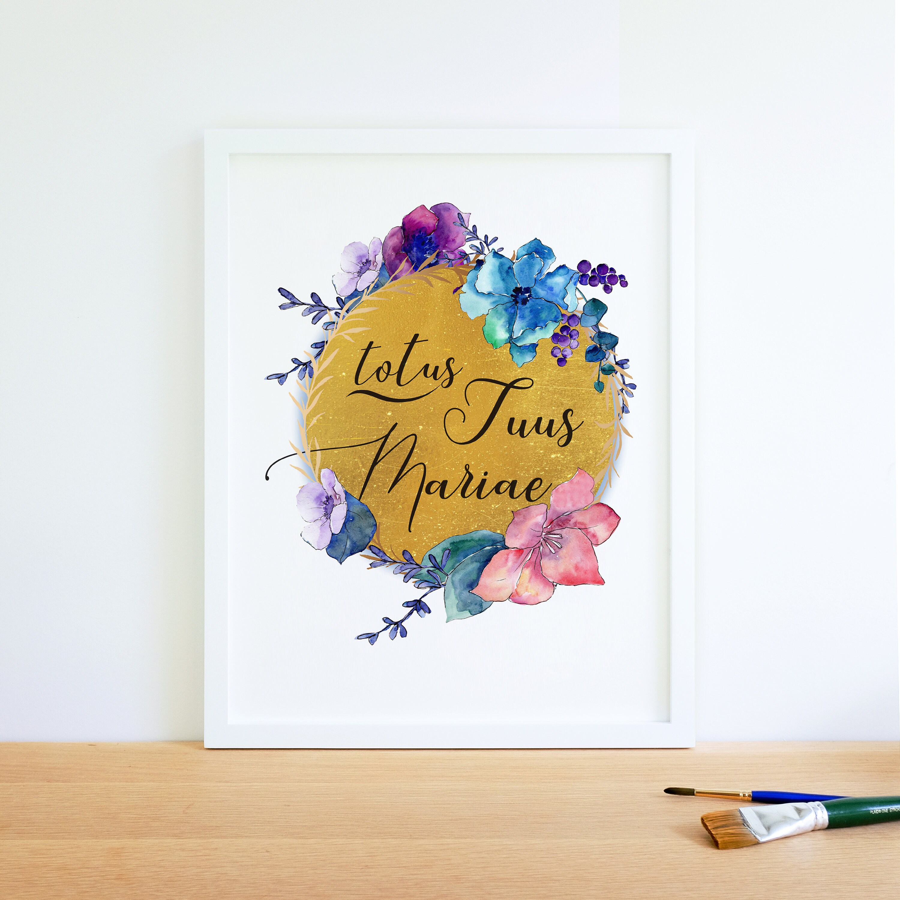 Totus Tuus Mariae Printable Image Catholic Illustration Art - Etsy
