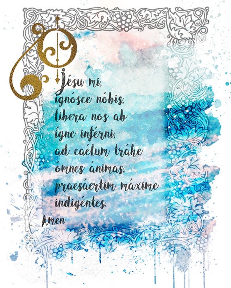 Rosary Prayers in Latin Bundle Catholic Printable Wall Art - Etsy