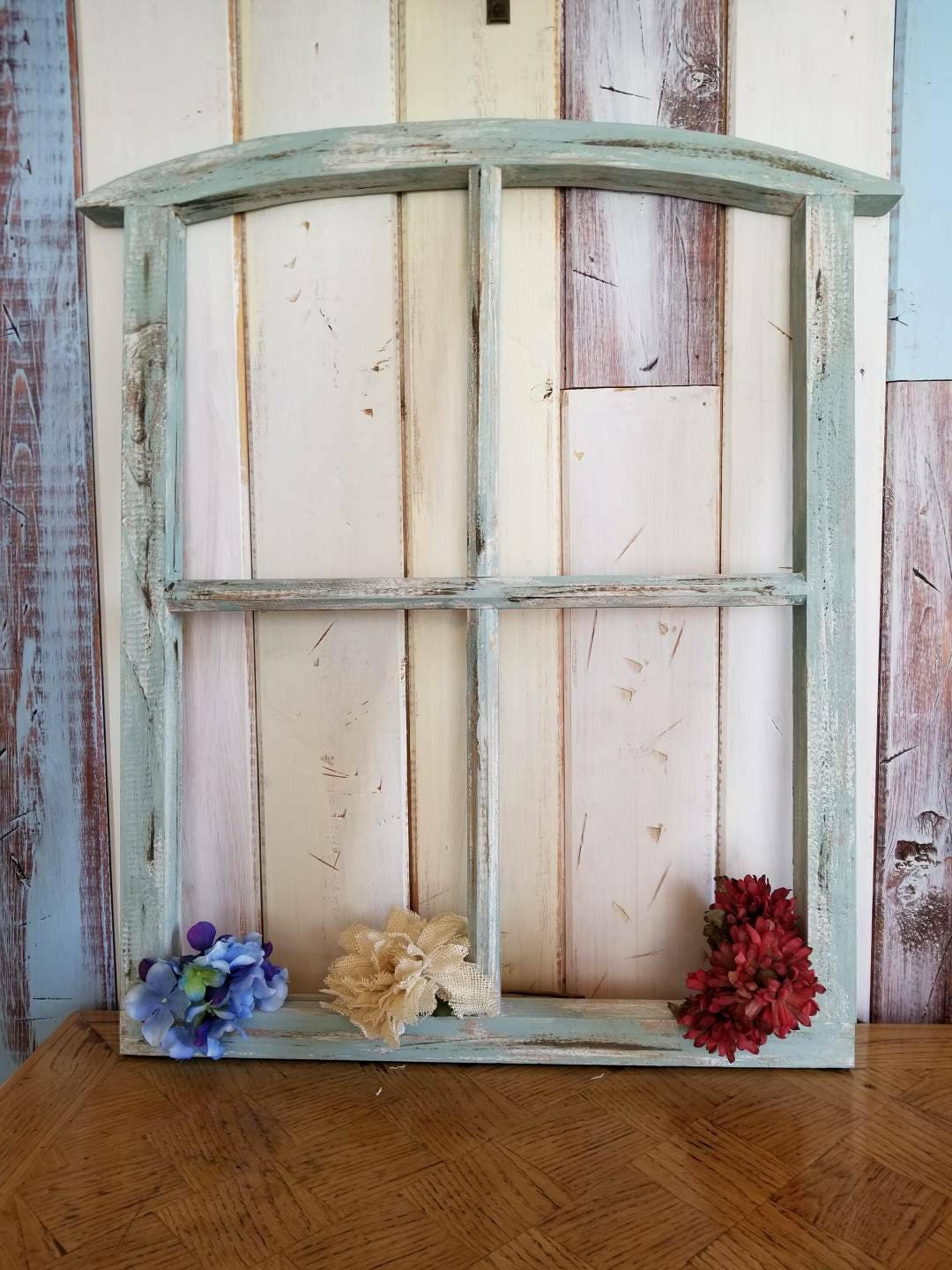 27 Rustic Old Window frame farmhouse arched window | Etsy