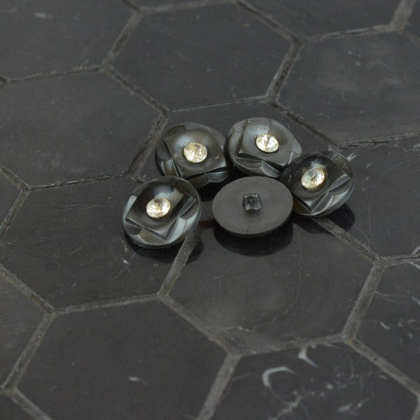 Black Rhinestone Buttons