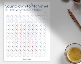Deployment Countdown Calendar for Kids - Printable Countdown for Deployment - Military Child Keepsake