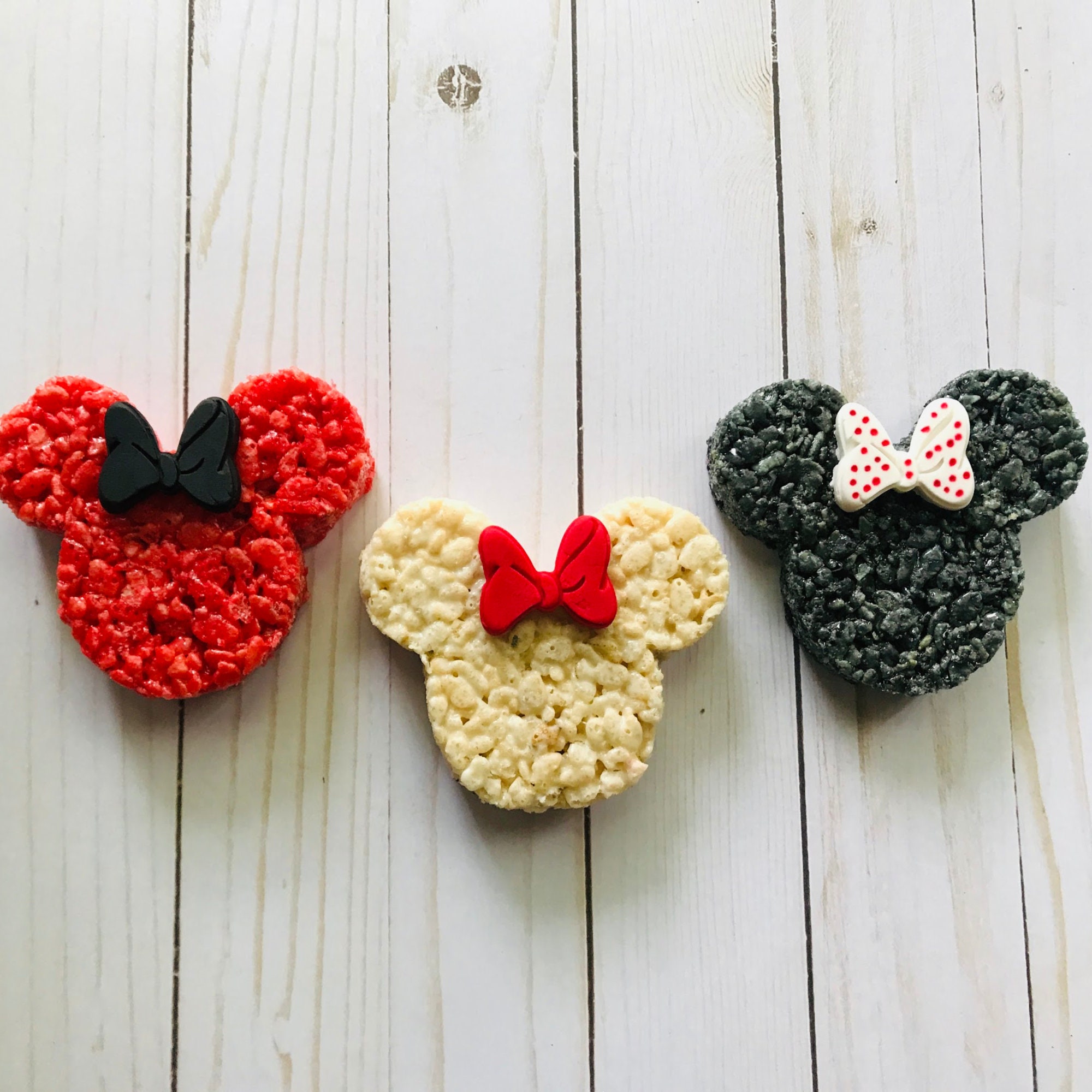 12 Pink & Black Minnie Mouse Rice Crispy Krispie Treats Kabob Homemade