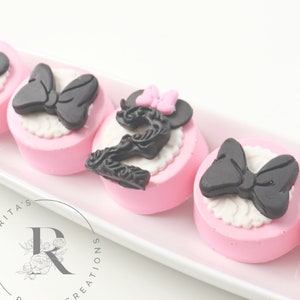 12 Pink & Black Minnie Mouse Clubhouse Chocolate Covered Oreo Birthday First 1st Birthday Baby Shower Party Favor Sweet Table