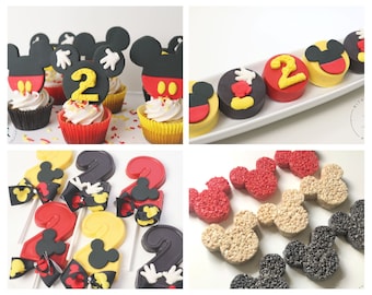 48 Piece Mickey Mouse Clubhouse Dessert Sweet Table Chocolate Oreo Lollipop Rice Krispie Cupcake Birthday First Birthday Party Baby Shower