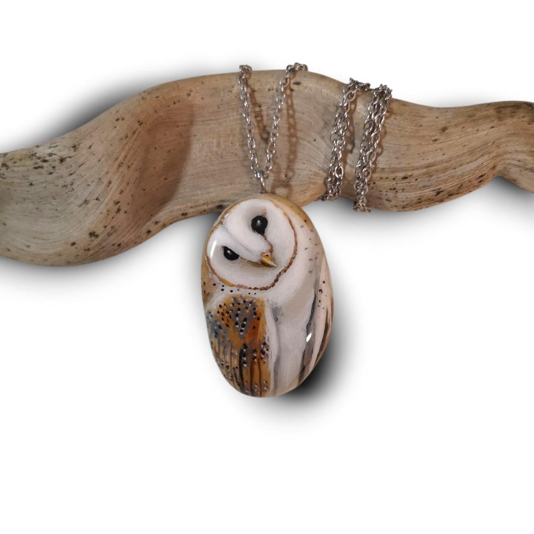 Collana Con Ciondolo Gufo In Ematite Nera, Protezione, Su Catena In Acciaio 51cm, Eclectic Shop UK