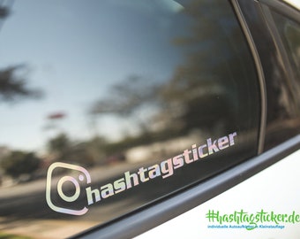 2x Moderner Instagram Aufkleber Auto Sticker Wunschtext Tuning Name personalisiert Tuning JDM eigener Name Autokleber Decal