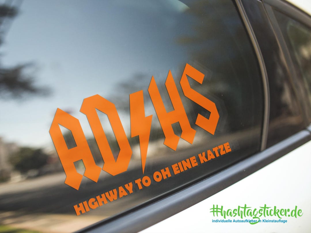 Plotted Sticker ADHD in ACDC Style Highway to Oh a Cat - Etsy