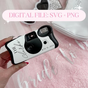 Custom Camera Digital Files: SVG and PNG for KODAK FunSaver Film Camera. Template included! Use your Cricut to create custom cameras.