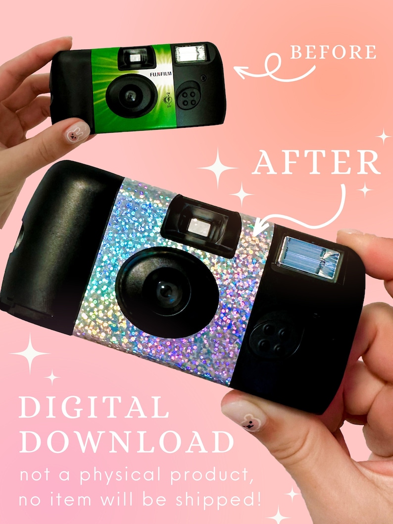 Custom Camera Digital Files: SVG and PNG for FUJIFILM Quicksnap Camera. Template included Use your Cricut to create custom cameras. zdjęcie 1