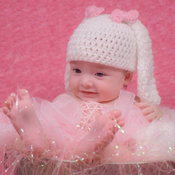 Bunny Baby Costume Easter Outfit Crochet Bunny Hat and Diaper Cover Set Spring Newborn Photoshoot Preemie Bunny Outfit Gift For Baby