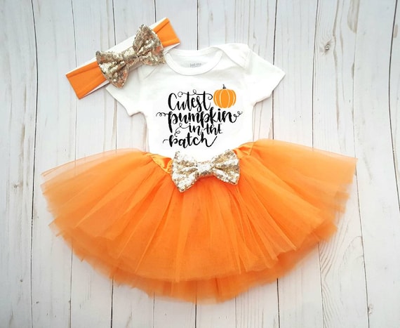 Baby Girl Halloween Tutu Pumpkin Patch Outfit, Hello Pumpkin, Hocus Pocus, Boo-tiful 1st Pumpkin Outfit Let's Go Ghouls Pumpkin Girl Outfit
