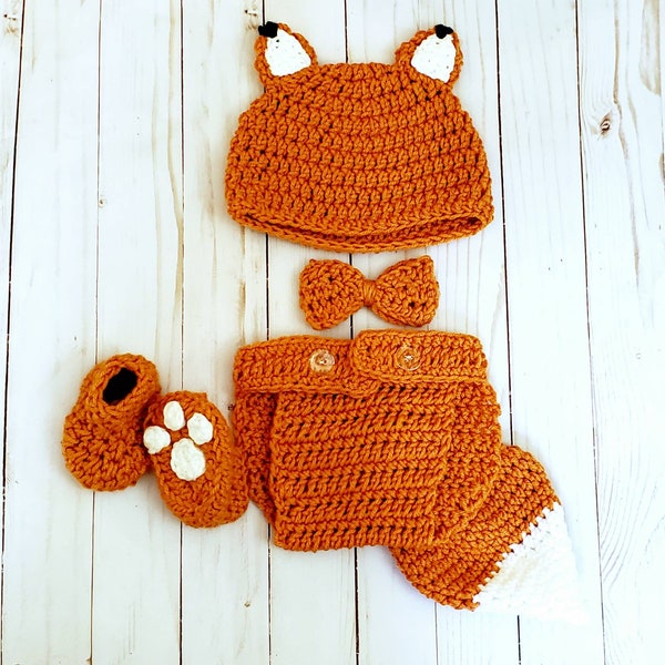 Fox Baby Costume, Cottage Core Outfit, Handmade Costume, Baby Animal Hat, Woodland Fox Gift For Baby, Children's Photo Props, Kid Costumes