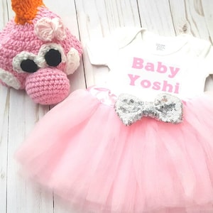 Pink Yoshi Costume For Baby Girl Nintendo Yoshi Super Mario Outfit Pink Toddler Yoshi Hat Yoshi Birthday Photoshoot Preemie Yoshi Costume