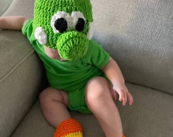 Yoshi Baby Costume Newborn Nintendo Cosplay Infant Photo Outfit, Birthday Party Super Mario Costume, Baby Shower Gift, Cake Smash Outfit
