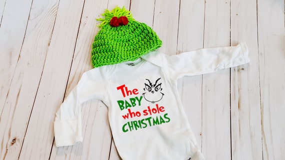 Christmas Hat and Onesie Set Christmas Photo Prop Baby Christmas Outfit Baby Christmas Gift Baby Hat Newborn Hat Mean One Hat Etsy UK
