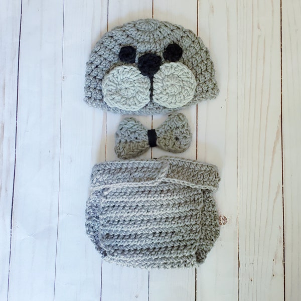 Seal Baby Animal Costume, Crochet Seal Outfit, Toddler Hat, Sea Lion Photo Prop, Animal Hat, Halloweeen Costume, Ocean Nursery Baby Gift