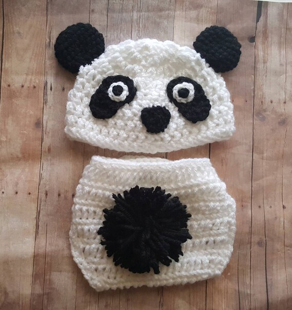 Baby Panda Bear Newborn Costume 0 3 Crochet Panda Preemie Outfit Toddler Panda Hat Costume 12 Month Photoshoot Panda Halloween Costume Hat