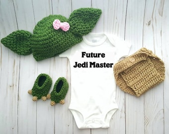 Baby Yoda Jedi Master Costume Newborn Star Wars Costume Jedi Master Boy Outfit Newborn Photoshoot Prop Star Wars Birthday Baby Shower Gift