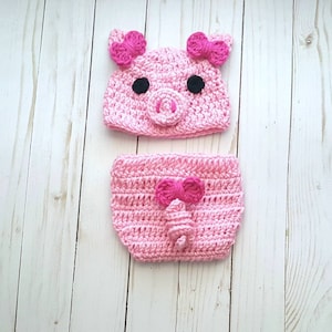 Crochet Baby Pig Halloween Costume, Animal Hat, Cute Baby Piglet Costume, Pig Animal Toddler Hat, Farm Theme Nursery, Baby Gift