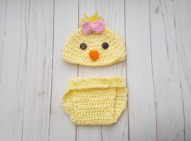 Newborn Baby Chick Costume Chick Easter Outfit Spring Coming Etsy