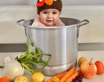Thanksgiving Turkey Baby Outfit, Babys First Thanksgiving Costume, Crochet Turkey Hat, Turkey Hat, Thanksgiving Hat, Baby Turkey Hat