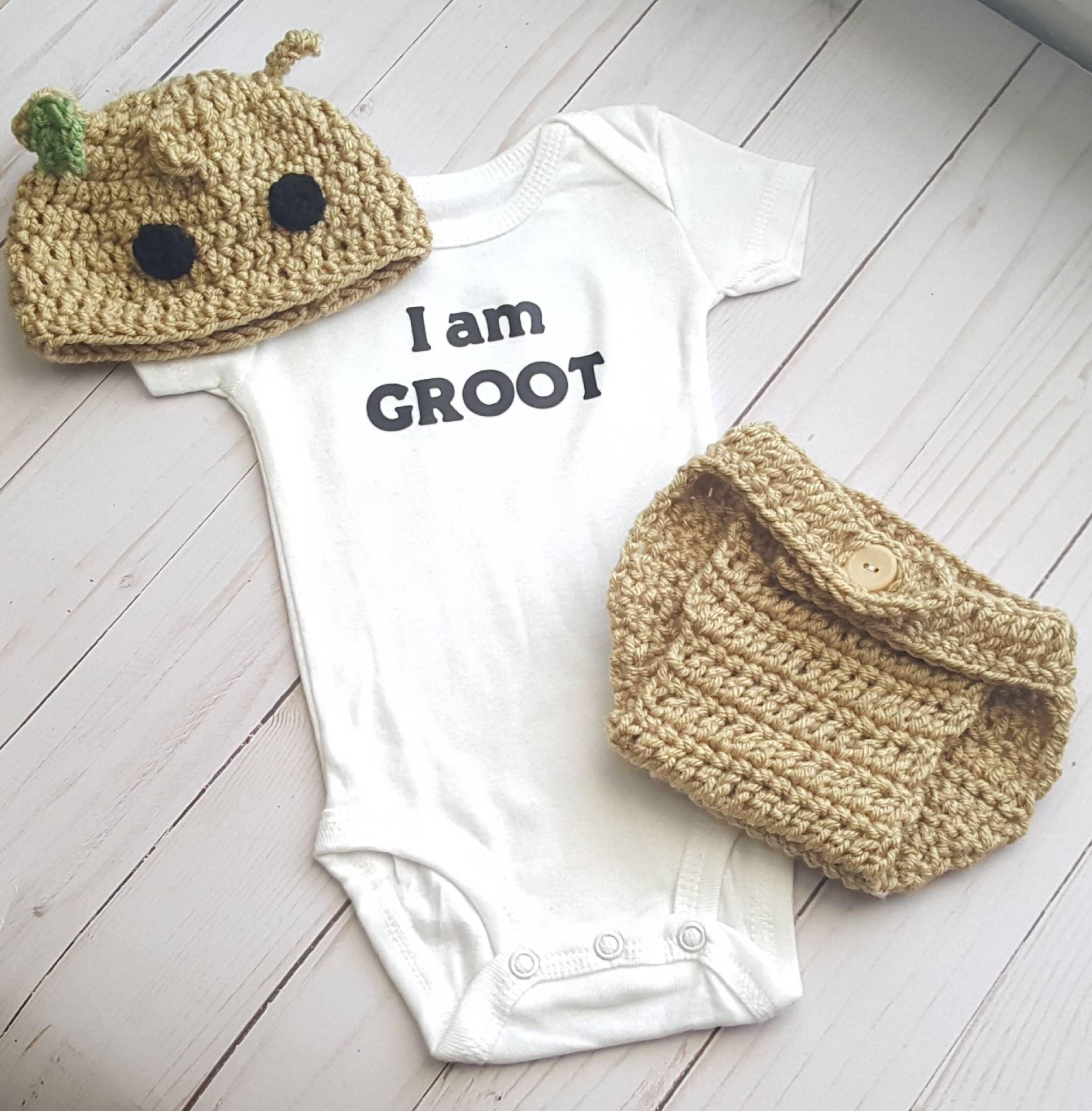 Baby Groot Hat Crochet Groot Hat Newborn Groot Hat First Etsy