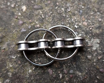 Anti-stress fidget upcycled fietsketting + 2 ringen - EDC fidget
