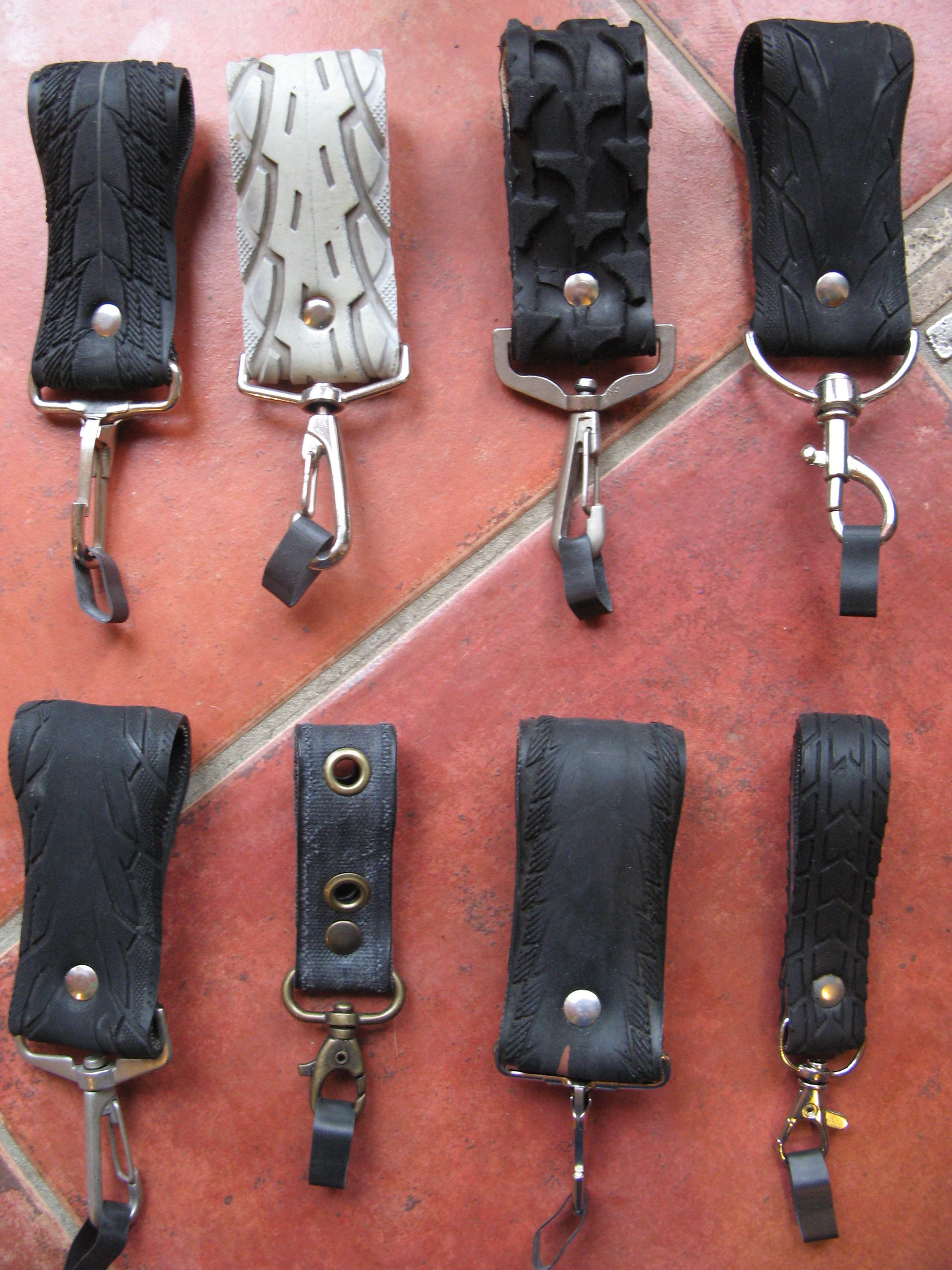 Belt Keychains Made From Recycled Bike Tires Etsy
