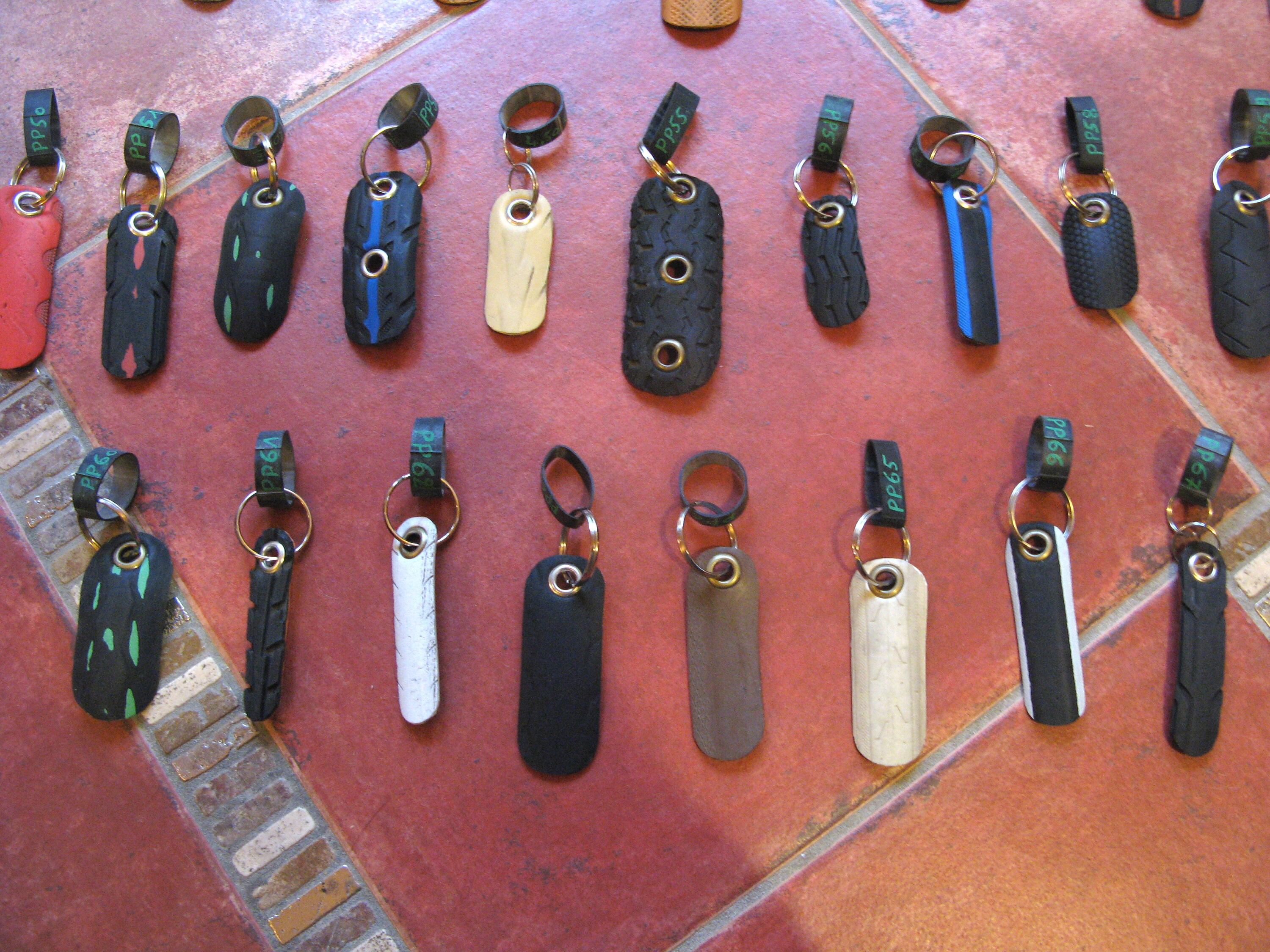Keychains Made From Recycled Bike Tires Etsy