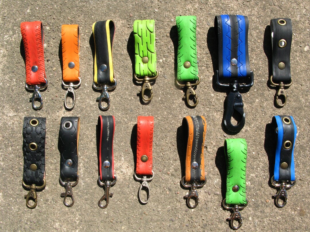 Belt Keychains Made From Recycled Bike Tires Etsy