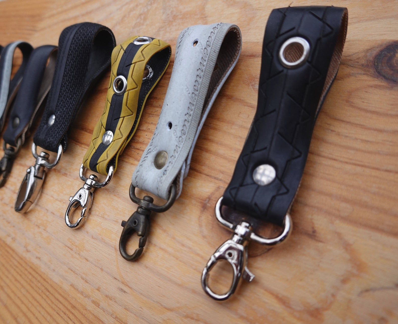 Belt Keychains Made From Recycled Bike Tires Etsy