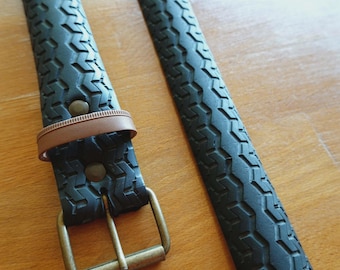 Upcycled Bicycle Tire Belt – Black & Wide – Durable, Customizable and Handmade in France