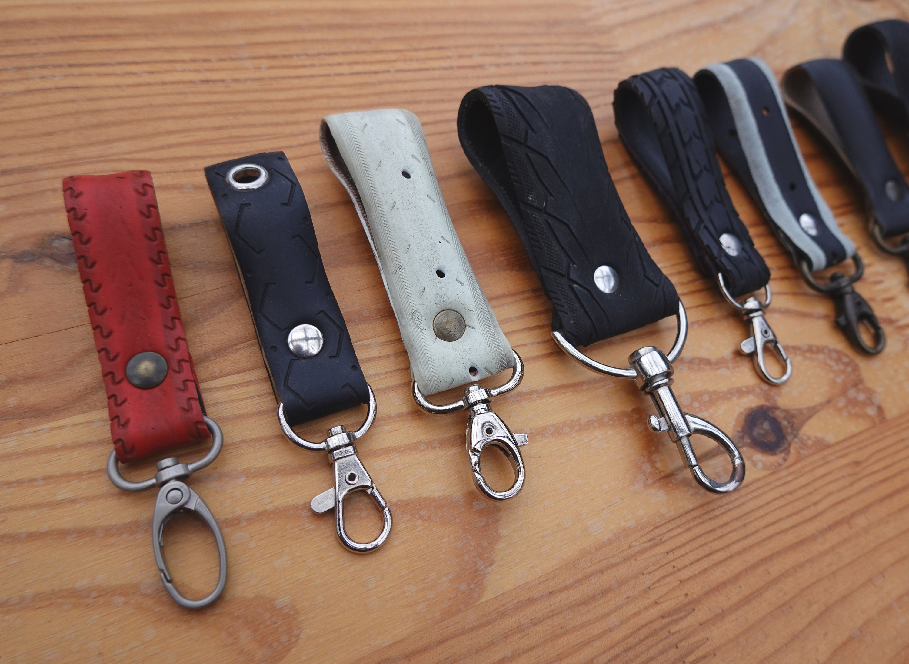 Belt Keychains Made From Recycled Bike Tires Etsy