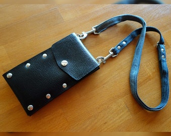 Upcycled Scooter Apron Crossbody Phone and Card Bag - Vegan Accessories