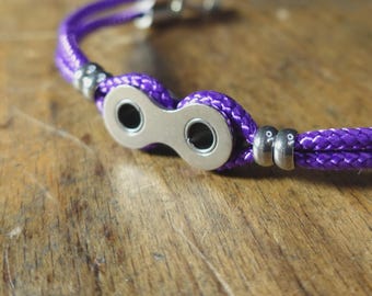 Upcycled Bike Chain Bracelet – Color Paracord – Cycling Jewelry