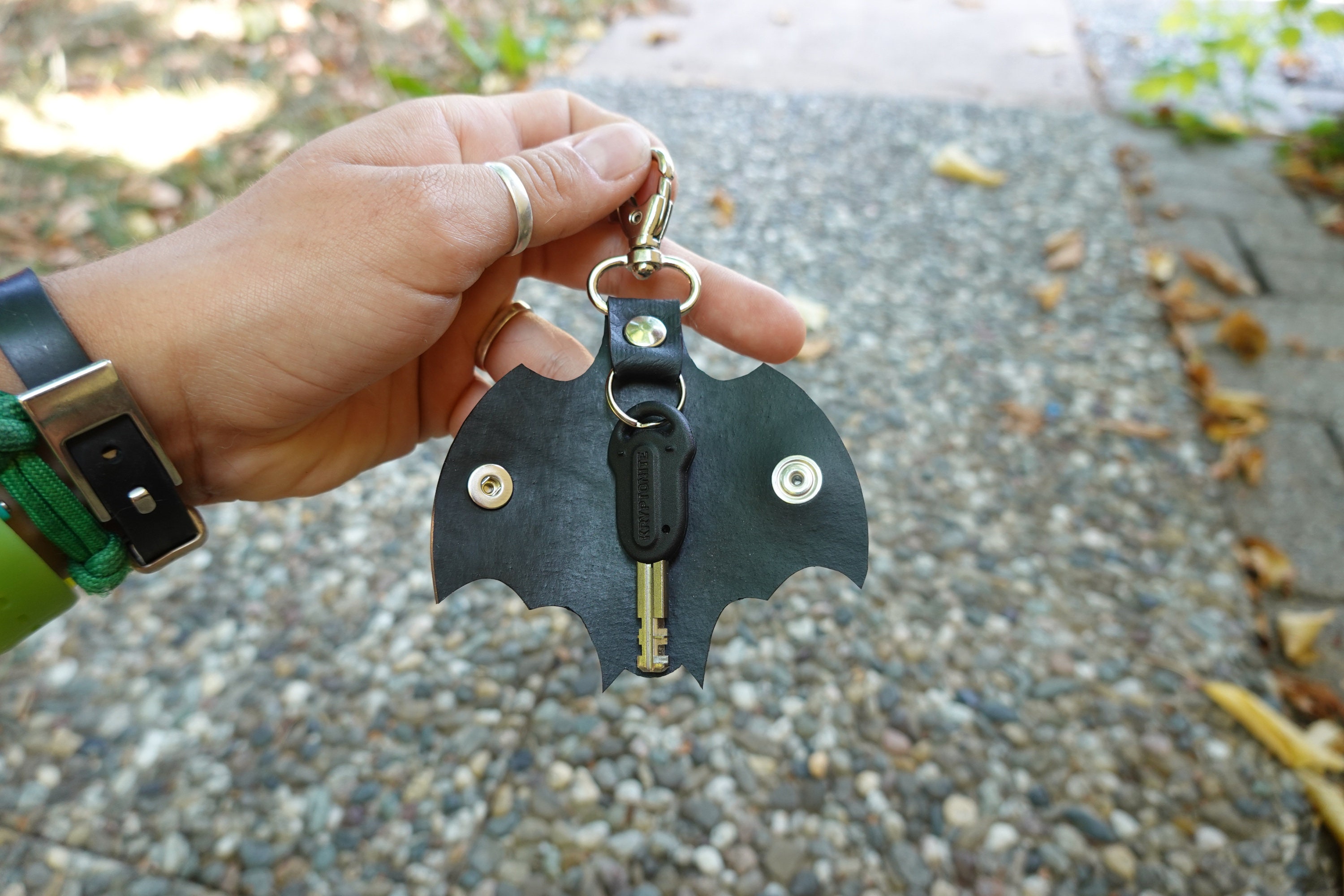 Keychain Inner Tube Bat Keychain Made From Upcycled Tractor Inner Tube With Carabiner and ...