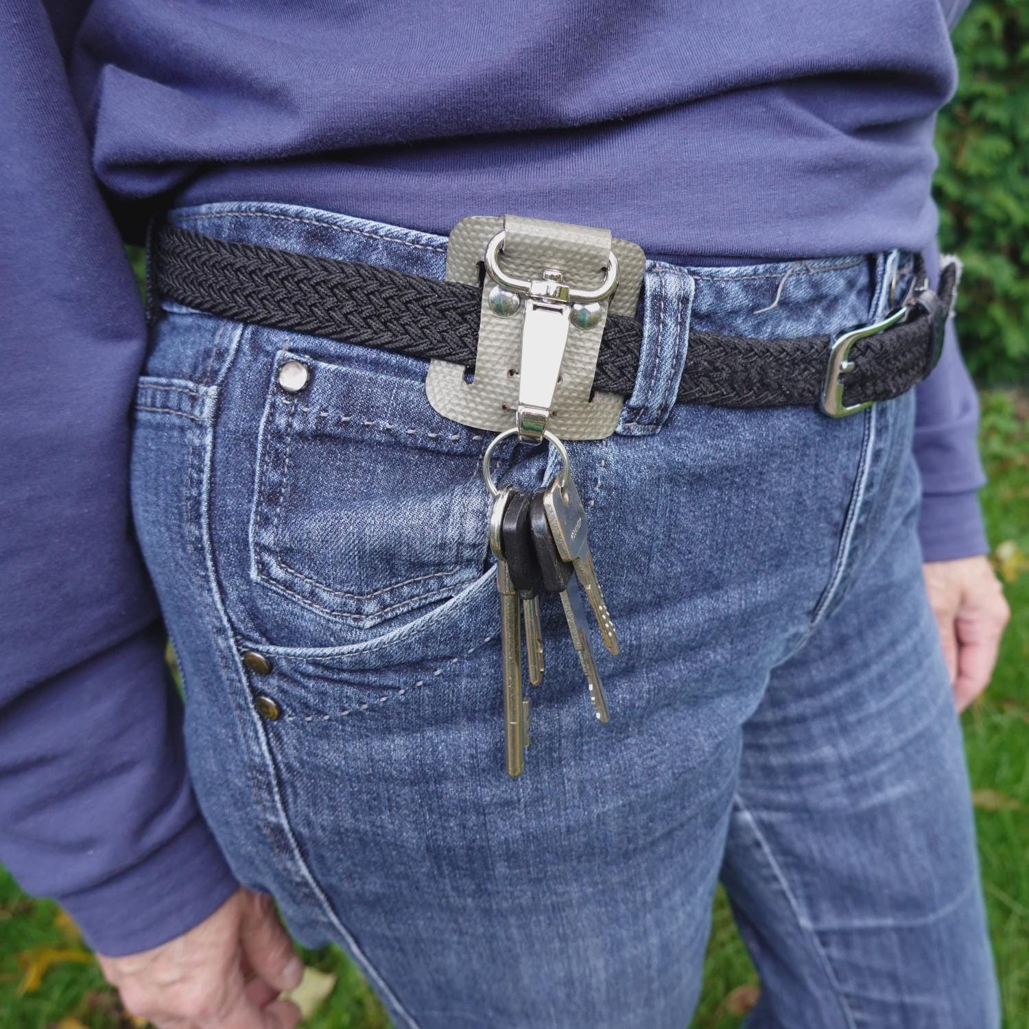 Porte-clés Avec Clip De Ceinture - Support Pour Hommes - Métal Et Faux Cuir - Neuf Avec étiquettes