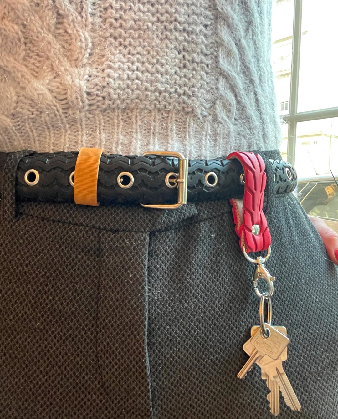 Belt Keychains Made From Recycled Bike Tires Etsy