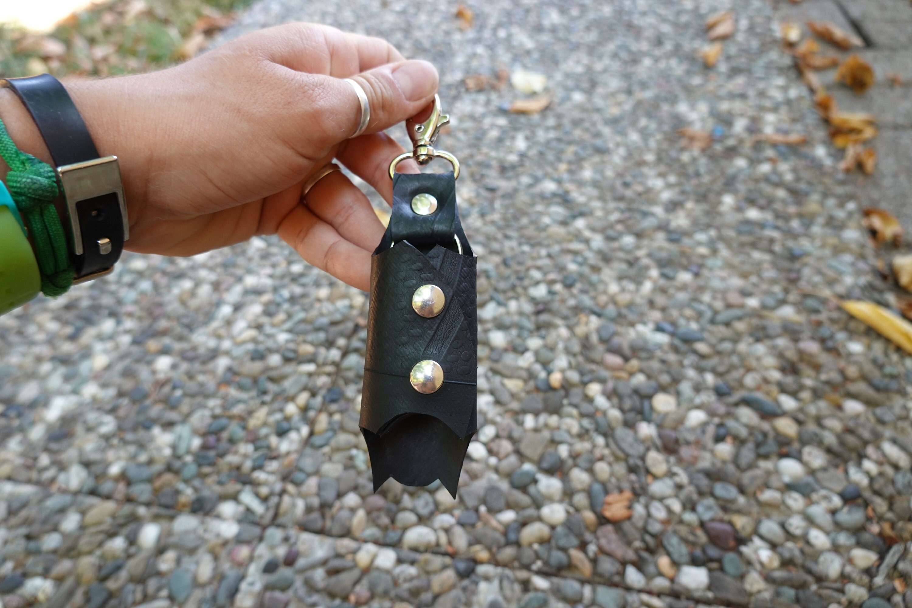 Keychain Inner Tube Bat Keychain Made From Upcycled Tractor Inner Tube With Carabiner and ...