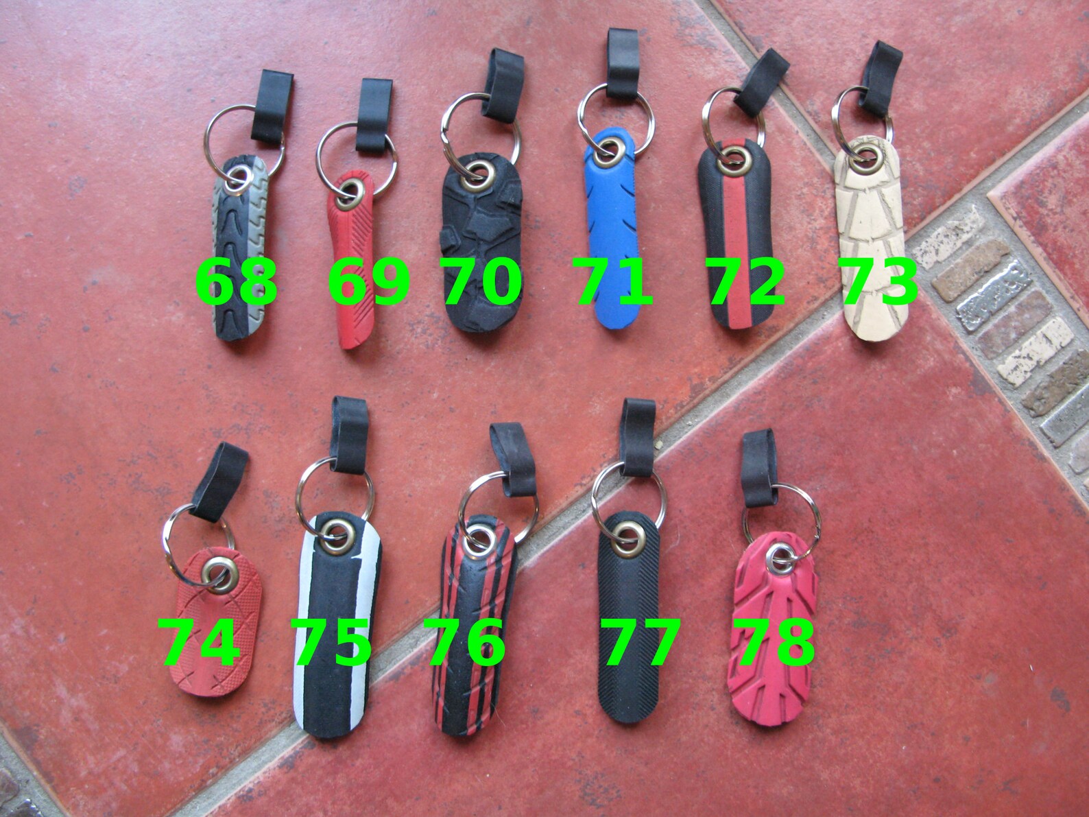 Keychains Made From Recycled Bike Tires Etsy