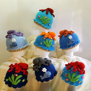 Octopus and Friends Under The Sea Hat Crochet Pattern