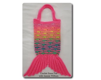 Mermaid Tail Beach Bag Crochet Pattern Makes an Awesome Halloween Candy Bag