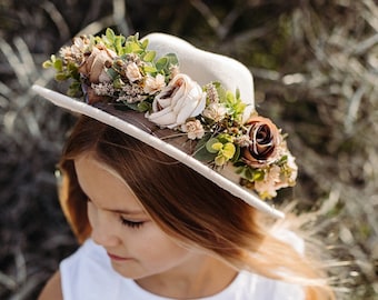 Girl Flower crown hat, Flower Crown Wedding girl, Girl rose crown, Floral Crown, Rose hat, Rose flower Hat, Wedding Hair Wreath