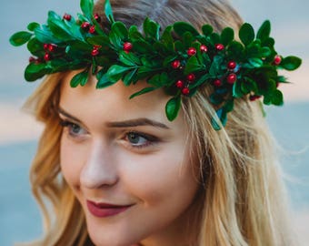 Greenery Crown, Midsommar greenery crown, Hair wreath, Woodland crown, Woodland flower crown, flower crown, Flower headband, Floral crown